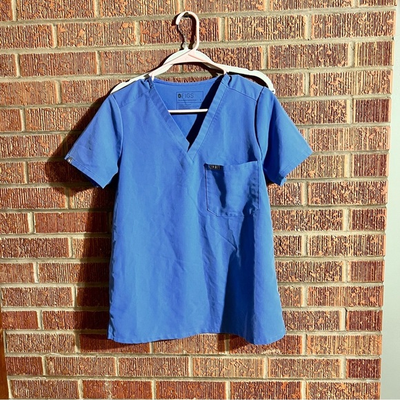 Figs “Technical Collection” Yola Sky Blue Scrub Top Size Small - Picture 2 of 7